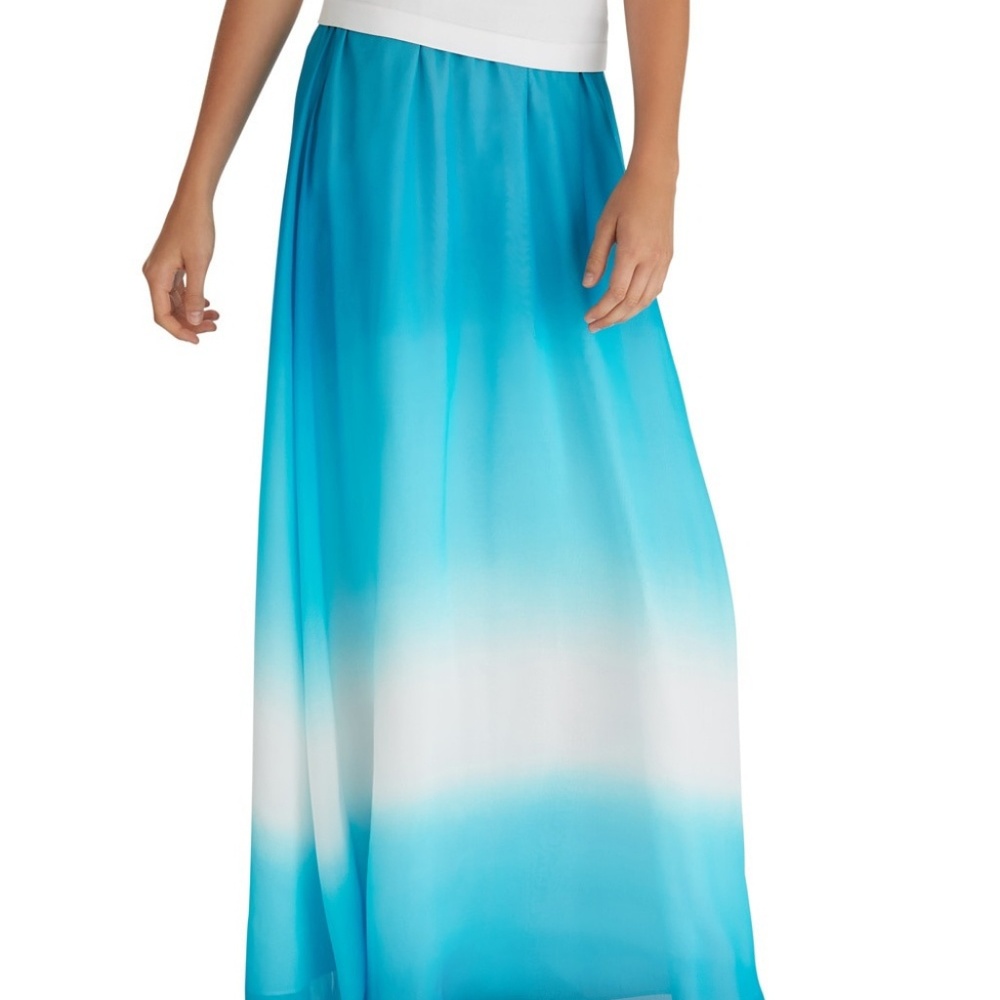 White House Black Market Ombre Blue Maxi Skirt NWT